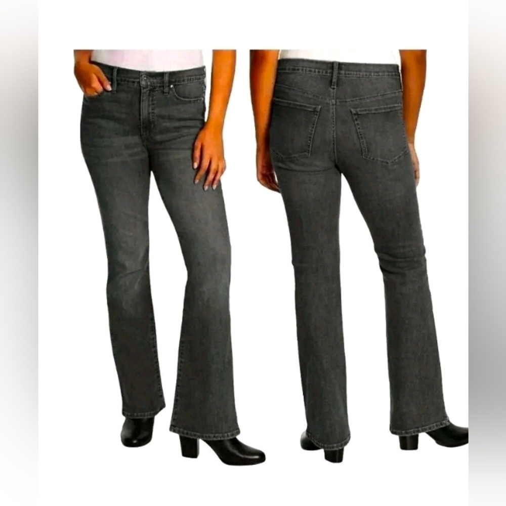 Vintage X America Womens Bootcut High Rise Stretch Denim Jeans Black